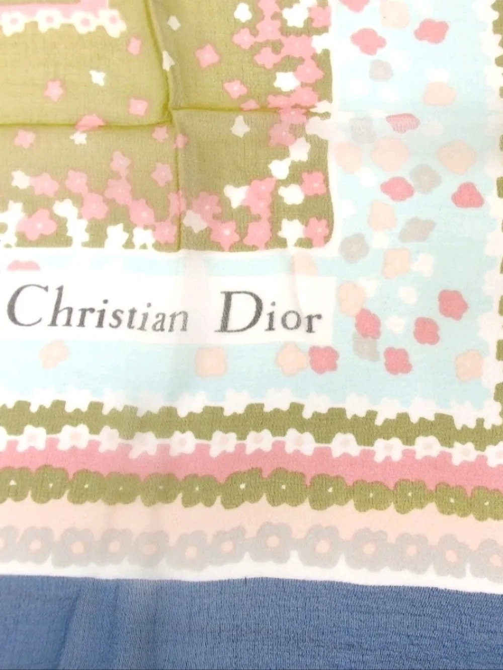 Christian Dior Vintage Floral Silk Stole Scarf In Original Envelope Box Package